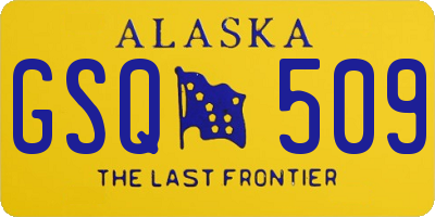 AK license plate GSQ509