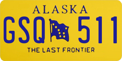 AK license plate GSQ511