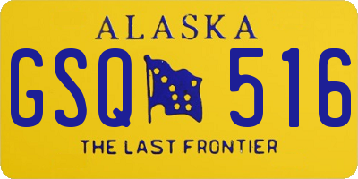 AK license plate GSQ516