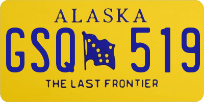 AK license plate GSQ519