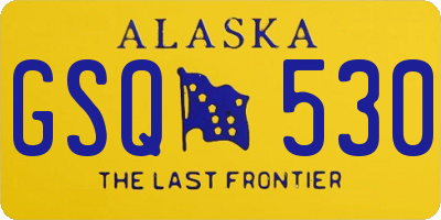 AK license plate GSQ530