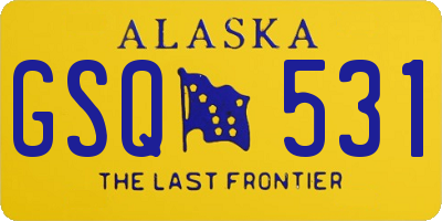 AK license plate GSQ531