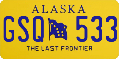 AK license plate GSQ533