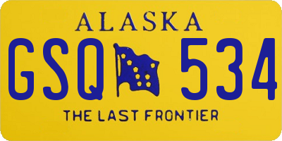 AK license plate GSQ534