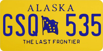 AK license plate GSQ535