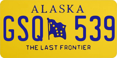 AK license plate GSQ539
