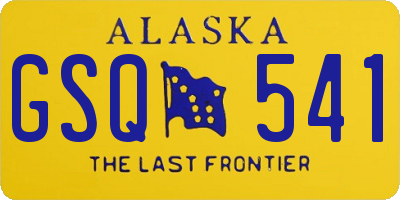 AK license plate GSQ541