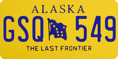 AK license plate GSQ549