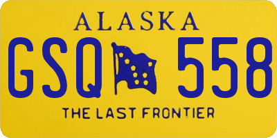 AK license plate GSQ558