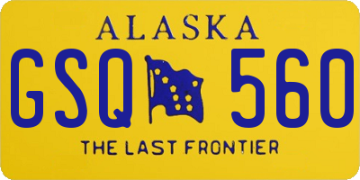 AK license plate GSQ560