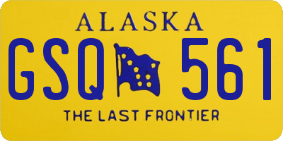 AK license plate GSQ561