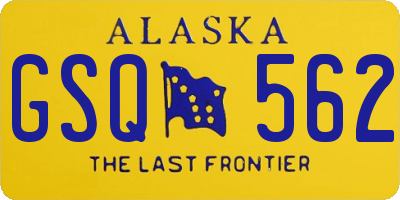 AK license plate GSQ562