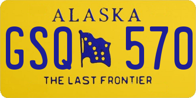 AK license plate GSQ570