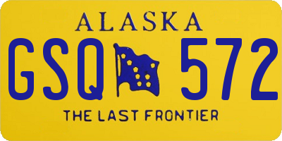 AK license plate GSQ572