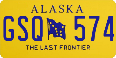 AK license plate GSQ574