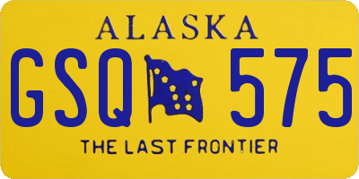 AK license plate GSQ575