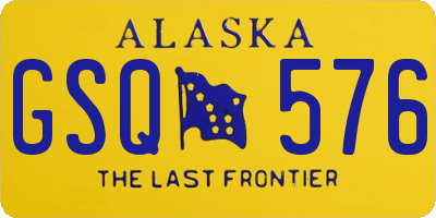 AK license plate GSQ576