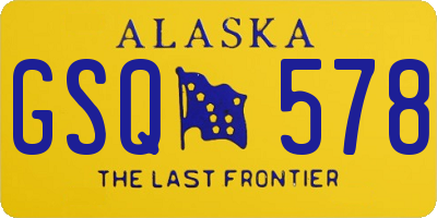 AK license plate GSQ578