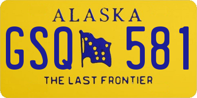 AK license plate GSQ581