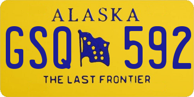 AK license plate GSQ592