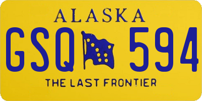 AK license plate GSQ594