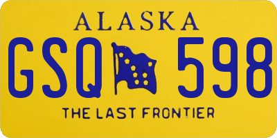 AK license plate GSQ598