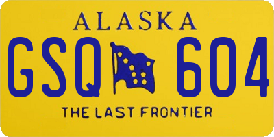 AK license plate GSQ604