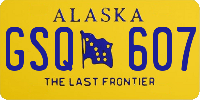 AK license plate GSQ607