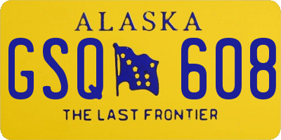 AK license plate GSQ608