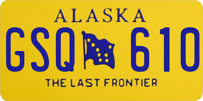 AK license plate GSQ610