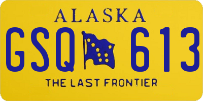 AK license plate GSQ613