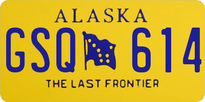 AK license plate GSQ614
