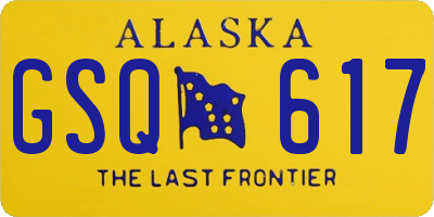 AK license plate GSQ617