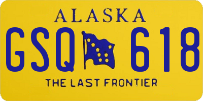 AK license plate GSQ618