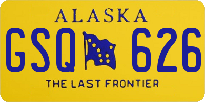 AK license plate GSQ626