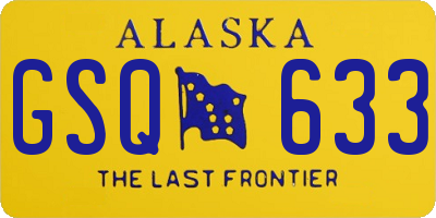 AK license plate GSQ633