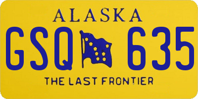 AK license plate GSQ635