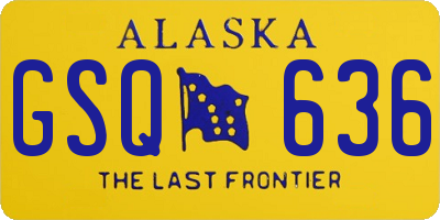 AK license plate GSQ636