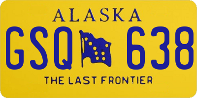 AK license plate GSQ638