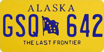 AK license plate GSQ642