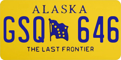 AK license plate GSQ646