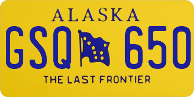 AK license plate GSQ650