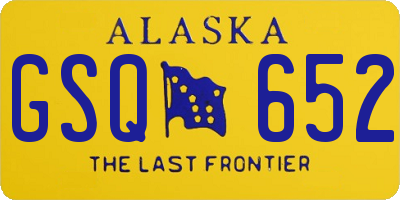 AK license plate GSQ652