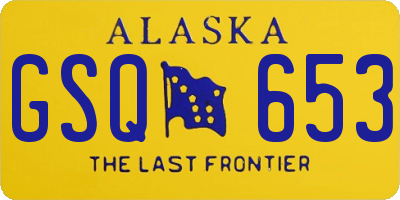 AK license plate GSQ653