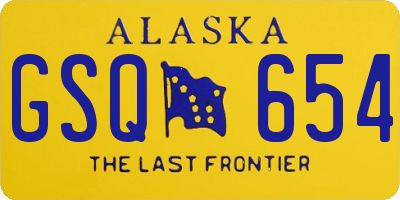 AK license plate GSQ654