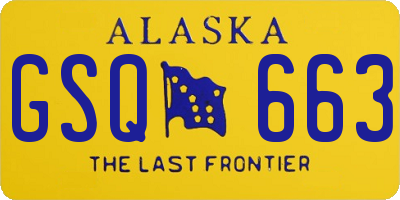 AK license plate GSQ663