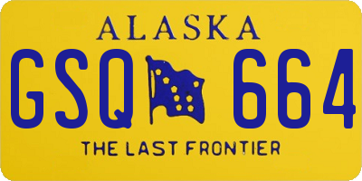 AK license plate GSQ664