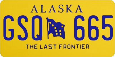 AK license plate GSQ665