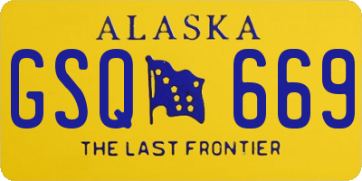 AK license plate GSQ669