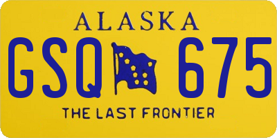 AK license plate GSQ675